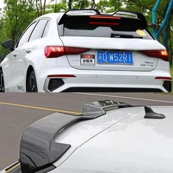 Pentru Audi A3 Hatchback Negru Lucios ABS Fals din Fibra de Carbon Spoiler Spate Sus Aripa 2021 2022 Accesorii Auto Exterioare Piese 1