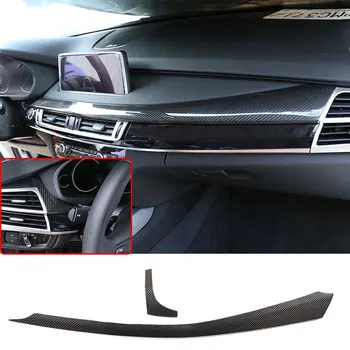 Pentru BMW X5 F15 X6 F16 2015-2018 Accesorii Auto 2 Buc Interior tablou de Bord Decorațiune Panou Ornamental LHD Real Fibra de Carbon 11