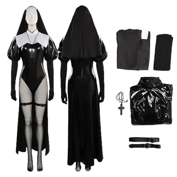 Pentru Că Călugăriță Cosplay Costum Costume Fantezie Onesie Accesorii De Halloween Costum De Carnaval Pentru Adulti Femei Fete Sex Acasa 5
