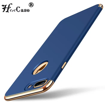 Pentru iPhone 7 Plus Cazul de Lux de Protecție Capacul din Spate 3 în 1 Greu PC-ul Hibrid de Caz Pentru iPhone 7 Slim Placare Mat Coajă de Telefon Funda 12