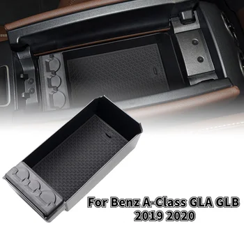 Pentru Mercedes Benz a-Class GLA GLB 2019 2020 Central Cotiera Cutie Depozitare Cutie Consola centrala Accesorii Monedă Negru Cutie 18