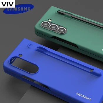 Pentru Samsung Galaxy Z Fold 5 Caz Pen Slot Simt Pielea Ori Capacul Subțire Pen Slot Ultra Subțire PC Pliere Telefon rezistent la Socuri Acoperirea 17