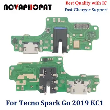 Pentru Tecno Spark Merge 2019 KC1 USB Dock Încărcător Port Mufă pentru Căști Audio Jack Microfon MIC Flex Cablu de Încărcare Conecta Bord 4
