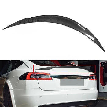Pentru Tesla Model S Sedan 2012-2019 V Stil De Fibra De Carbon Din Spate Spoiler Portbagaj Aripa Buze Auto Hayon Capac Clapeta Decklid Trim Splitter 10