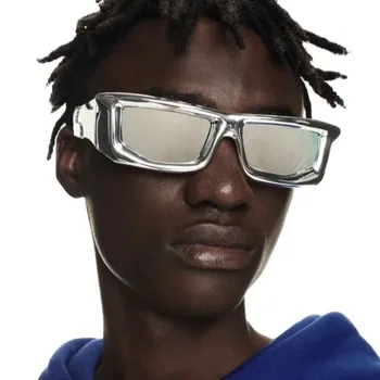Personalitate Pătrat Cyberpunk ochelari de soare Europene și Americane de hip-hop formă concavă ochelari de soare ochelari de soare Patrati 8