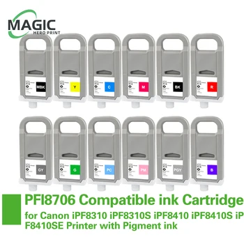 PFI8706 PFI-8706 Cartuș de cerneală 700ml Compatibil pentru Canon iPF8310 iPF8310S iPF8410 iPF8410S iPF8410SE Imprimantă cu cerneală Pigment 20
