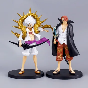 Pirate Regele Anime Patru Împărați Cu Părul Roșu Shanks Figura Înconjoară Soarele Lui Dumnezeu Nika Figura Decor Model 12