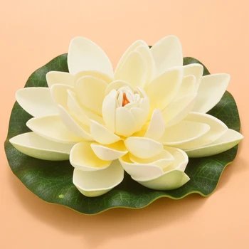 Plutitoare Artificiale Spuma Flori De Lotus,Cu Apă Lily Pad Ornamente,Fildeș Alb,Perfect Pentru Terasa Iaz Koi Piscină Acvariu Acasă G 16