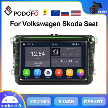 Podofo Mașină de Android Radio Pentru Volkswagen VW Skoda Seat Ambianță Interior Lampă cu LED-uri de Lumină Ambientală Player Multimedia 2din Unitatea de Cap 5