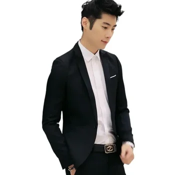 Primăvara Și Toamna 2023 coreeană Versiunea Slim Pic de Sacou Pentru Barbati Casual Culoare Solidă Și Versatil, Un Buton Mic Costum de Top 8