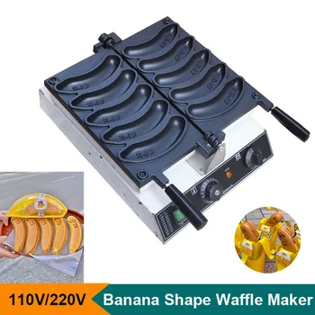Profesionale Comerciale de Banane în Formă de Waffle Maker Mașină Gustare Echipamente 5PCS Banana Vafe 110V 220V 1600W 17