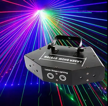 RGB 6 Laser imagine 16 Linii de Fascicul Scanează DMX DJ Bar de Cafea Crăciun Acasă Petrecere Disco Efect de Iluminat cu Lumină Laser light Show 13