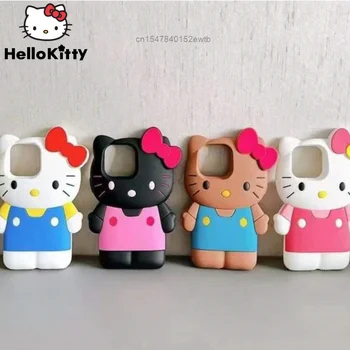 Sanrio Hello Kitty Melodie Kuromi Hawaii Negru Stereo Cazuri de Telefon Pentru iPhone 11 12 13 14 Pro Max Mini Plus Silicon Caz de Telefon 14