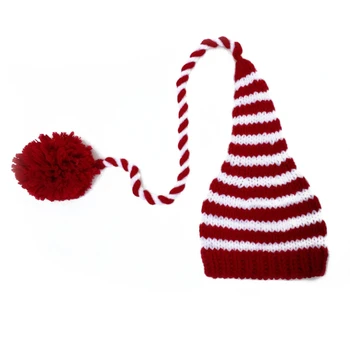 Santa Hat Navidad Elemente De Recuzită De Anul Nou Gros Pălărie De Crăciun Cozi Lungi Pentru Fotografie 7