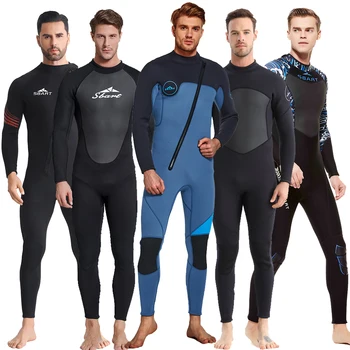 SBART 3MM costum de scufundări bărbați și femei-o bucată de costume de baie cu mâneci lungi profesionale rece și caldă costum de surf umed costum de scufundări