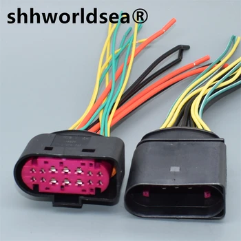 shhworldsea 14 Pin 1J0973737 1J0973837 1,5 mm 3.5 mm rezistent la apa Auto Conector Lampa Soclu Pentru Audi BMW VW 11
