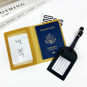 Simplu Pașaport de Călătorie Acoperă Suport din Piele PU Valiza Nume Număr de Telefon Adresă Etichetă Nouă Excursie de Afaceri de Îmbarcare Etichete 17