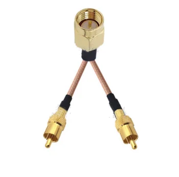 SMA Male la 2 RCA Male Conector RF Pigtail Y Extensie Cablu RG316 8