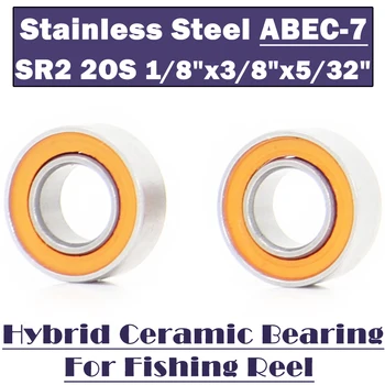 SR2 2OS Rulment 3.175*9.525*3.967 mm ABEC-7 ( 2 BUC ) din Oțel Inoxidabil, Ceramică Hibridă Ocean de Pescuit R2 Rulmenți SR2C