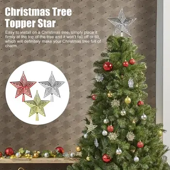 Steaua Bradului Strălucitoare Stea Pomul De Crăciun Joben Stralucitor Incasabilă Stele Bradului Ornament Pentru Petrecere De Craciun Decor 21