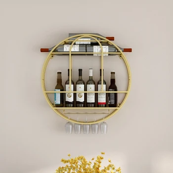 Sticla Living Cabinet Vin De Afișare Montat Pe Perete Suportul De Metal Rack De Vin Mic Restaurant Unic Dulap Vitre Mobilier Acasă 3