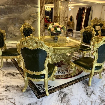 Stil European mobila sufragerie vila din lemn masiv de lux royal set de masă