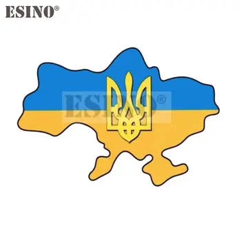 Styling auto Stema Ucrainei Drapelul Național Hartă Decorative Accesorii Auto Creative din PVC Autocolant Impermeabil Corpul Decal 1