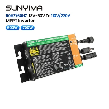 SUNYIMA 600W/700W MPPT Solar Invertor Undă Sinusoidală Pură Fotovoltaice conectate la Rețea Invertor 18V-50V la 110V/220V Converter 18