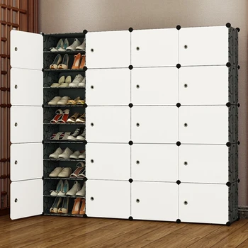 Suport pantofi multi-strat simplu acasă raft dormitor cu ușă raft de plastic de asamblare mari 13