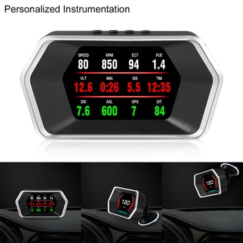 Temperatura apei Depășirii Tensiunii de Alarmă de Securitate OBD2+GPS Dual Modul Electronic Masina de Masina HUD Head Up Display RPM KM/H MPH 1