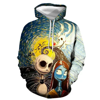 Toamna și iarna noi în noaptea de Halloween de groază hoodie pentru bărbați și femei imprimate 3D hanorac casual pierde moda hoodie 1