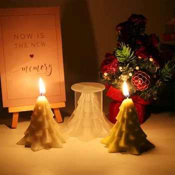 Top plat Pom de Crăciun Silicon Mucegai DIY Creative Lumânări Ornamente Decor Pom de Crăciun Aromoterapie Lumanari Matrite