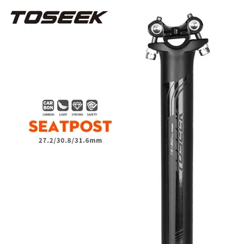 TOSEEK Oficial Negru Mat MTB/Road Bike Seatpost 27.2/30.8/31.6 mm Offset 0mm Biciclete Seat Mesaj Accesorii pentru Biciclete