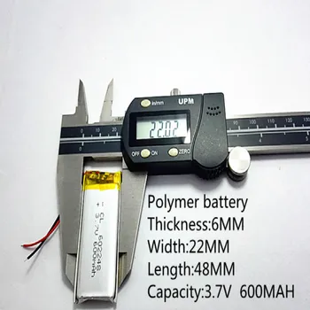 Transport gratuit 3,7 V litiu-polimer baterie 062248 602248 600mAh MP3 MP4 GPS Bluetooth baterie cu litiu mic stereo bluetooth GPS 9