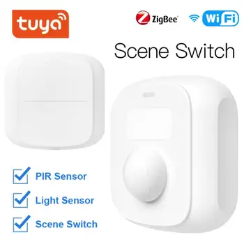 Tuya WiFi, Zigbee Inteligent Scena Comutator Senzor de Mișcare PIR, Detector de Lumină Inteligent Butonului de Comutare de la Distanță fără Fir de Control de Automatizare Acasă 15
