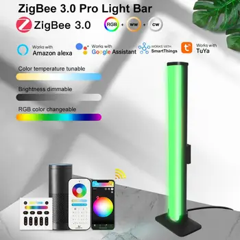 Tuya ZigBee 3.0 Inteligent RGBCCT Light Bar 4W CRI90+ GLEDOPTO Lucra Cu Smartthings Alexa Google Acasa RF Control de la Distanță Lumina de Noapte 13