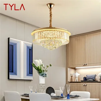 TYLA Aur Candelabru Corpuri de Lampă Pandantiv Lumina Postmodern Casa de Lux cu LED pentru Living Sala de Mese 19