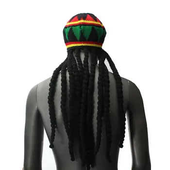 Unisex Căciuli Tricotate Palarie Halloween Petrecere De Crăciun Rochie Fancy Peruca Panglica Pălărie Ciucure Pălărie Jamaican Bob Marley Rasta Păr Pălărie 9