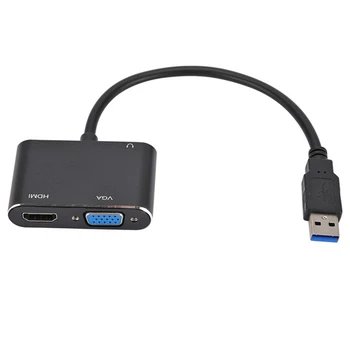 USB Compatibile VGA 2-În-1 Multi-Display Converter USB3.0 La VGA Dapter Unitate Gratuit 4K HD 1080P Pentru Notebook PC 13