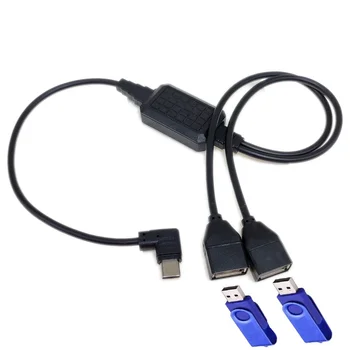 USBC la 2 USB USBA adapter, datele de alimentare, cablu OTG, convertor USB2.0 multi-port, MacBook Pro, iPad dual port 11