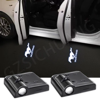 Ușa de la mașină Lumini LED Laser Protector Masina bine ati venit Ghost Shadow Light Logo-ul Protector Pentru Ford Mustang 4 5 6 2023 2024 2022-2010 1