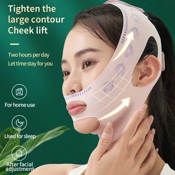 V-în formă de față slăbire instrument reduce bărbia dublă modelarea fata cu Dublă utilizare zi noapte modelarea bandaj Lifting Firming masca faciala 7