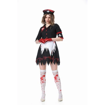 Vampir Costum de Asistenta pentru Femeile Adulte Carnaval de Halloween Petrecere de Zombi Cosplay Uniformă 3