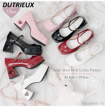 Vara Toamna Lolita Pantofi pentru Doamna Stil Japonez Drăguț Dulce Mary Jane Pantofi Adancit-out Pantofi pentru Femei JK Uniformă Pantofi 6