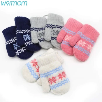 Warmom 0-2Y Drăguț Copil cu un Deget pentru Copii de Iarnă Mănuși Tricotate Pentru Baieti Fata de Micul Fulg de nea Alpaca Lână Moale, Cald, Copilul Mănușă de box 11