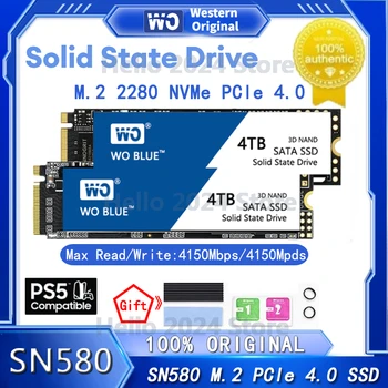 Western Original WO SATA SSD Albastru NVMe de 500GB, 1TB, 2TB 4TB PCIe4.0 4150MB/s M. 2 2280 Disk-uri pentru Playstation 5 Laptop-Calculator PC 7