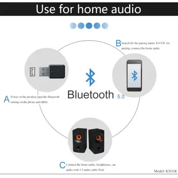 Wireless bluetooth-compatibil 5.1 Boxe Muzica Mini Receptor Audio Adaptor de 3,5 mm Aux Stereo al Mașinii Receptor Usb 10