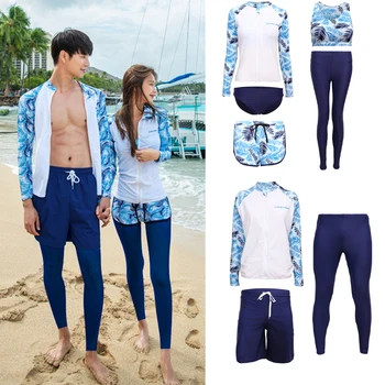 wisuwore 2023 Nou coreean Femei Bărbați Rashguard Vărsat de Sport Costume de baie cu Maneci Lungi Conservator Surfing Costume de baie