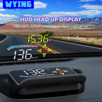 WYING OBD2 HUD GPS Vitezometru Digital Temp Apa Parbriz Proiector Electronice Auto Accesorii Capul Sus de Afișare Pentru Toate Auto