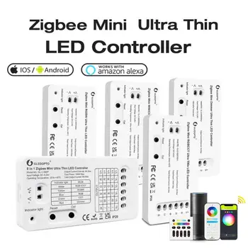 Zigbee 3.0 Ultra-Subțire LED-uri Controler Mini RGBCCT WWCW RGBW Dimmer Dormitor Bucatarie Banda de Lumina Controller Alexa App Voce de Control 6